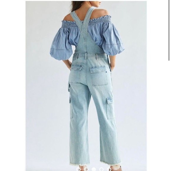 Anthropologie Pilcro Denim Overalls Sz 30 Light Wash‎ Blue - Picture 2 of 8